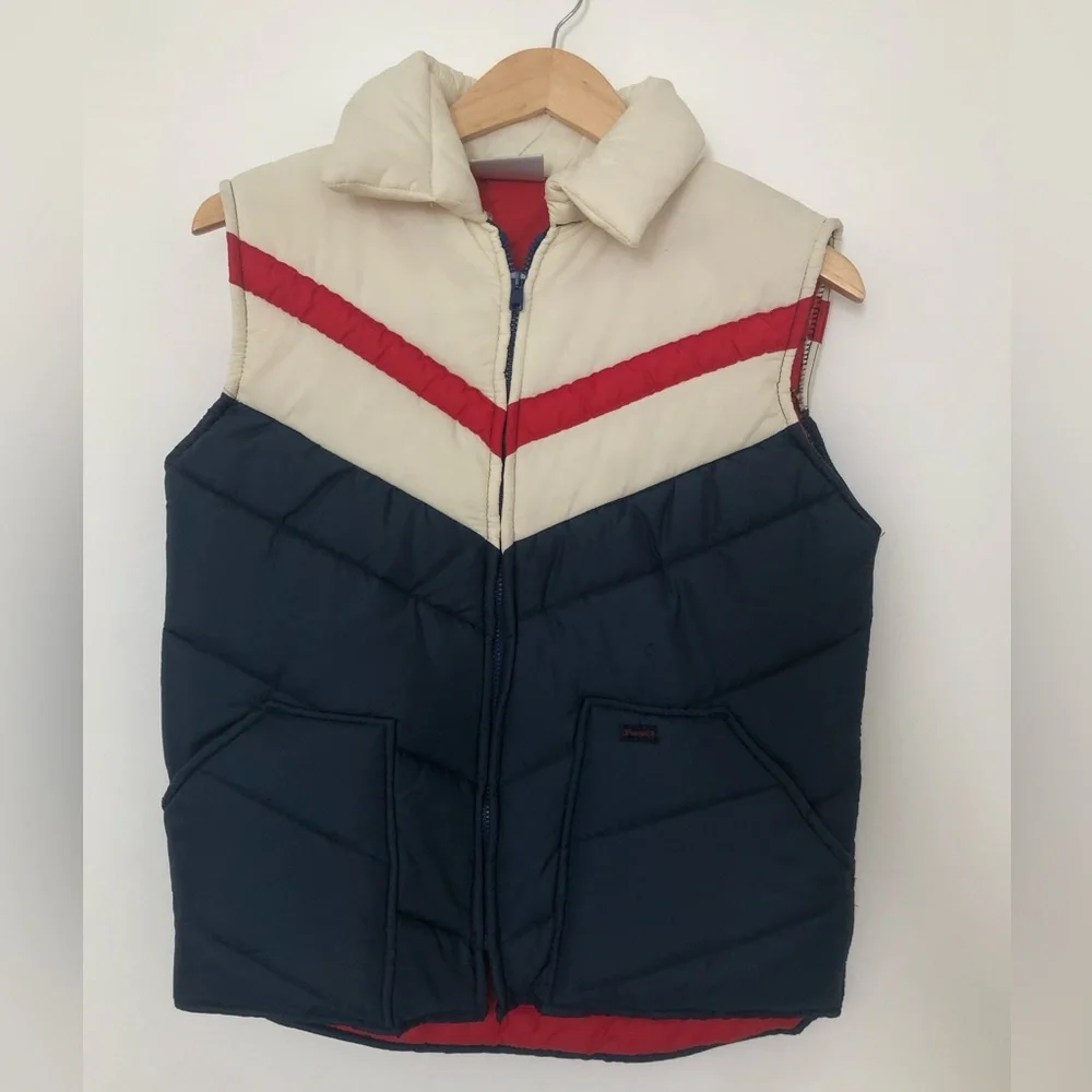 RARE VINTAGE DEADSTOCK - 70s Vintage Wrangler Puffer Vest - Still has Tags! - Picture 11 of 12